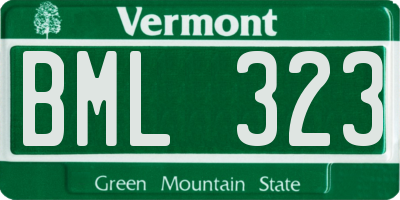 VT license plate BML323