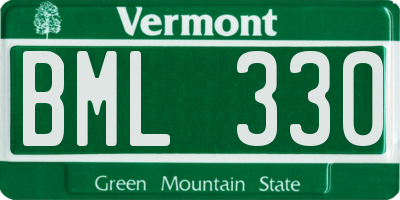 VT license plate BML330