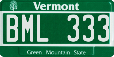 VT license plate BML333