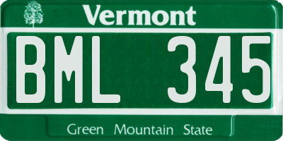 VT license plate BML345
