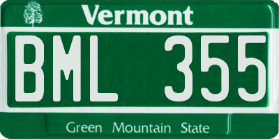 VT license plate BML355
