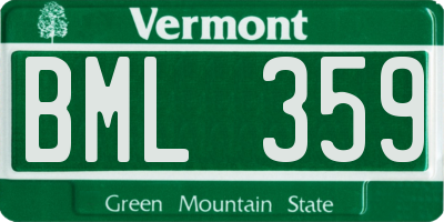 VT license plate BML359