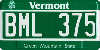VT license plate BML375