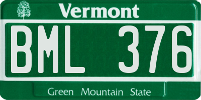 VT license plate BML376