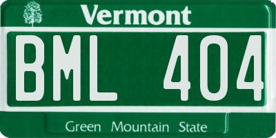 VT license plate BML404