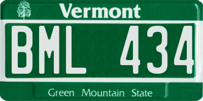 VT license plate BML434