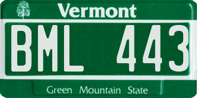 VT license plate BML443