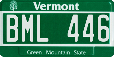 VT license plate BML446
