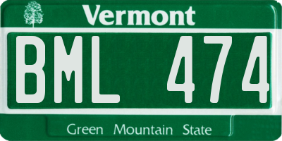 VT license plate BML474