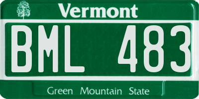 VT license plate BML483