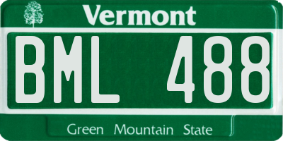 VT license plate BML488