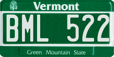VT license plate BML522