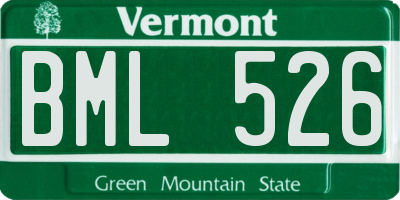 VT license plate BML526