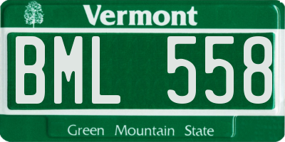 VT license plate BML558
