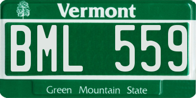 VT license plate BML559