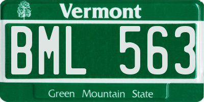 VT license plate BML563