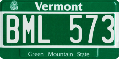 VT license plate BML573