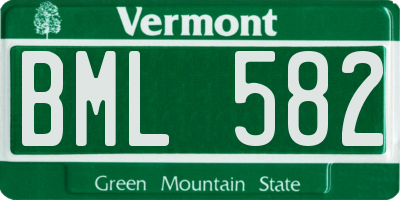 VT license plate BML582