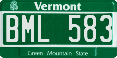 VT license plate BML583