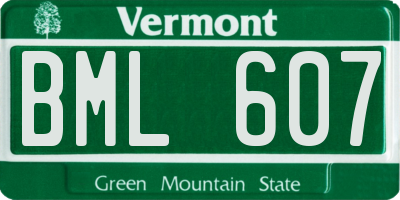 VT license plate BML607