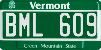 VT license plate BML609