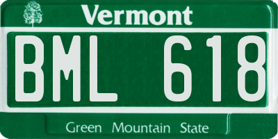VT license plate BML618