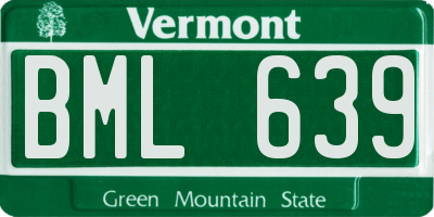 VT license plate BML639