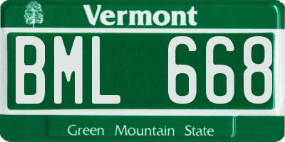 VT license plate BML668