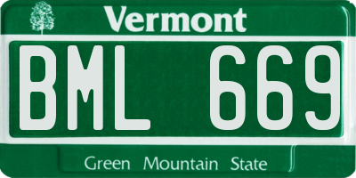 VT license plate BML669