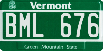 VT license plate BML676