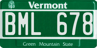 VT license plate BML678