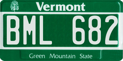 VT license plate BML682
