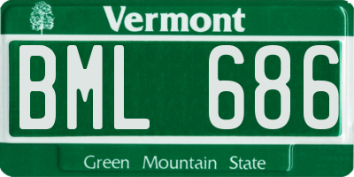 VT license plate BML686