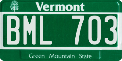 VT license plate BML703