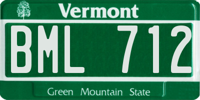 VT license plate BML712