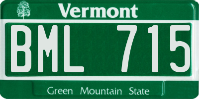 VT license plate BML715