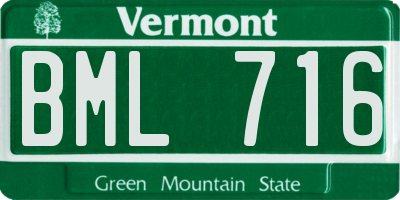 VT license plate BML716