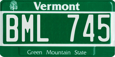 VT license plate BML745