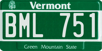 VT license plate BML751