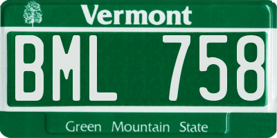 VT license plate BML758