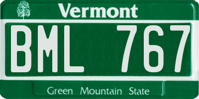 VT license plate BML767