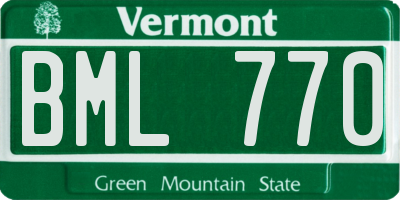 VT license plate BML770