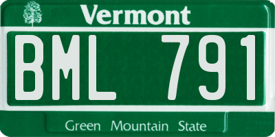 VT license plate BML791