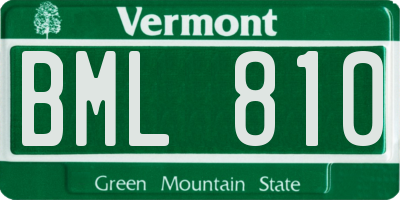 VT license plate BML810