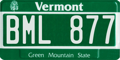 VT license plate BML877