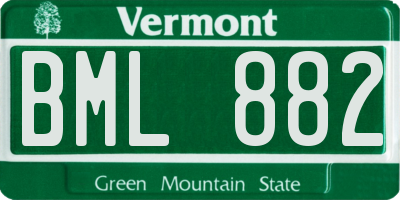 VT license plate BML882