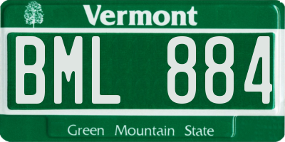 VT license plate BML884