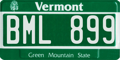 VT license plate BML899