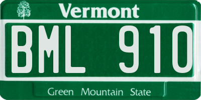 VT license plate BML910