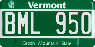 VT license plate BML950